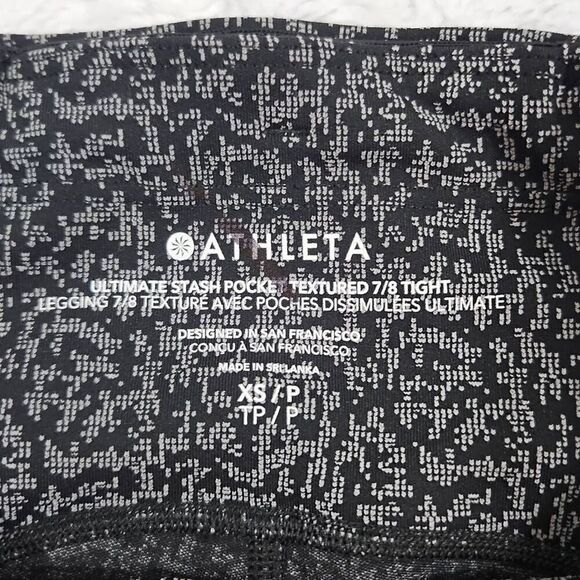 Athleta Ultimate Stash Pocket Textured 7/8 Tight Gym Yoga women's XS P / Petite - Picture 4 of 8